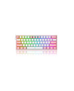 Redragon K617 FIZZ 60% Wired RGB Gaming Keyboard, 61 Keys Compact Mechanical Keyboard w/ White & Pink Mixed-Colored Keycaps, Linear Red Switch, Pro Driver Support