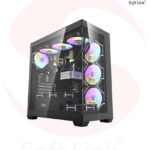 DarkFlash DS900 Panoramic TG Case With 4 DM20 ARGB Fans With GP750 750W 80 Plus Bronze