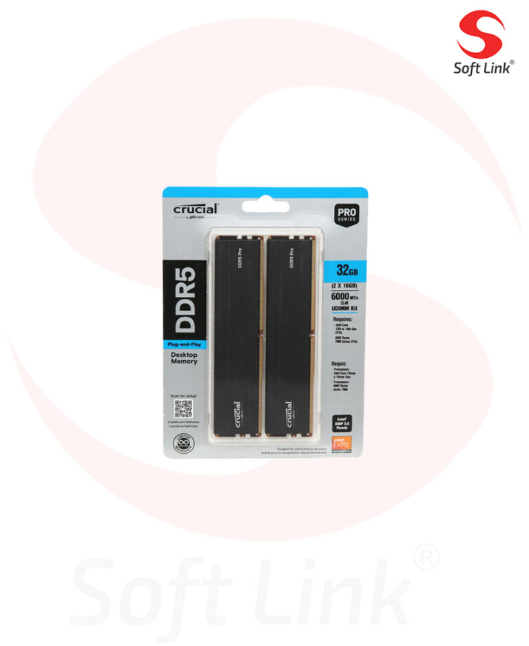 Crucial Pro 32GB (2 x 16GB) DDR5 6000MTS, CL48 (EXPO)